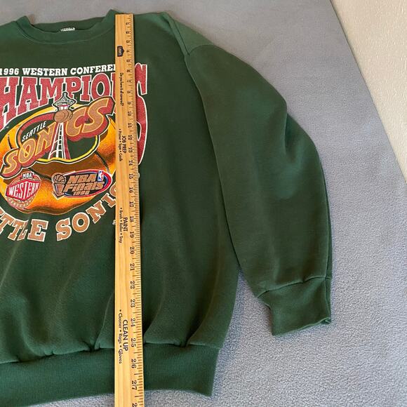 Vtg Seattle Sonics 1996 Western Conference Champions NBA Finals XL Logo 7 Rare - Picture 11 of 14